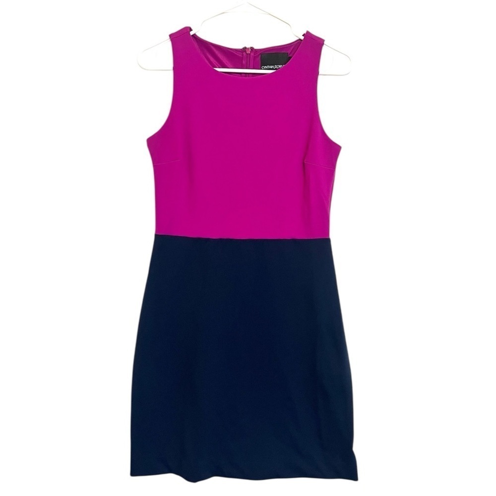 2/$30 Cynthia Rowley -Colorblock Mini Dress Fuchsia Navy Blue Sleeveless Size S